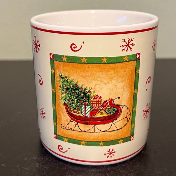Sakura HAPPY HOLIDAYS Stoneware Mug ~ Art by Gracey Knight ~ Christmas Sleigh - Picture 4 of 9